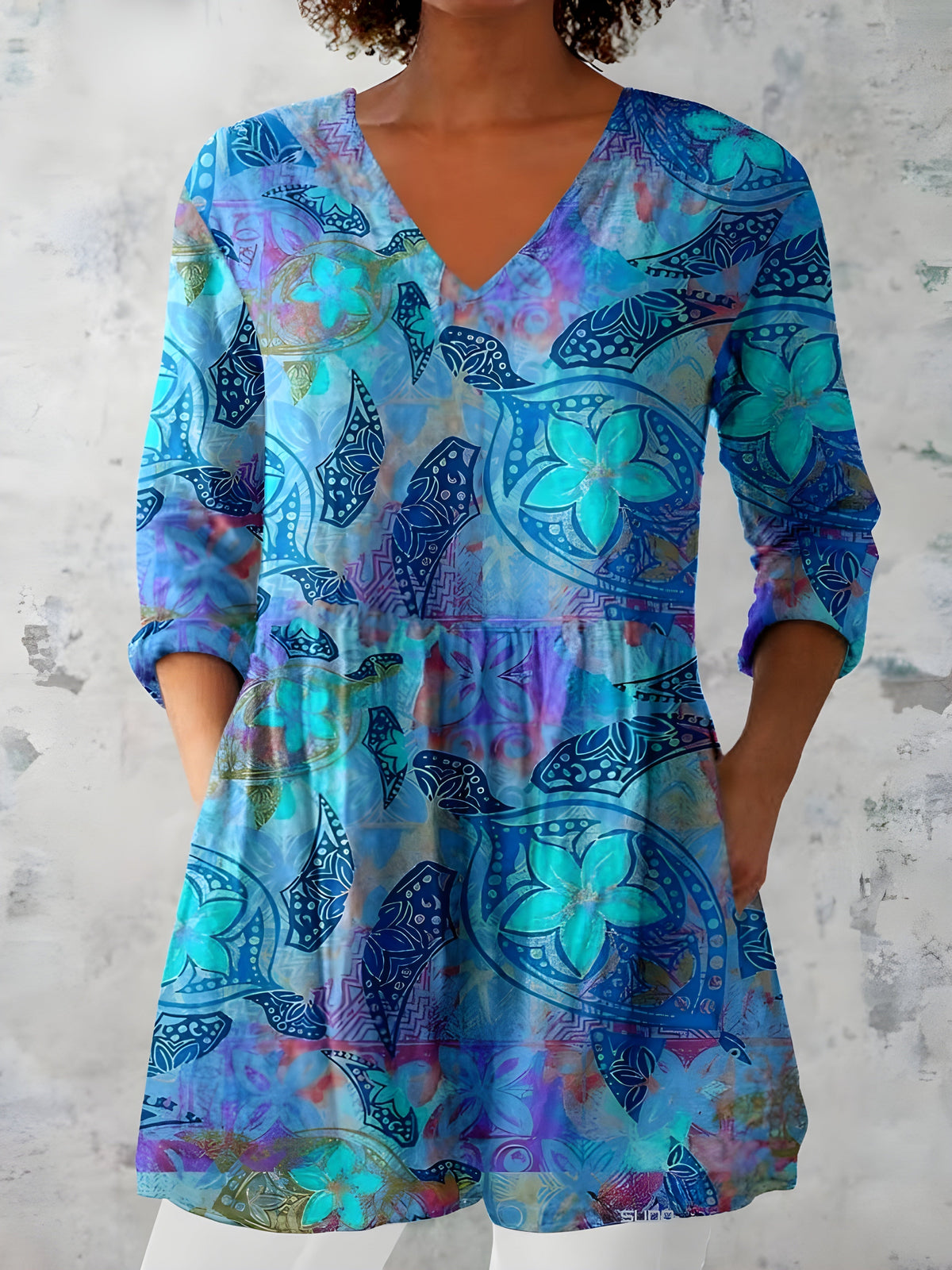Marielle | Printed Longline Blouse