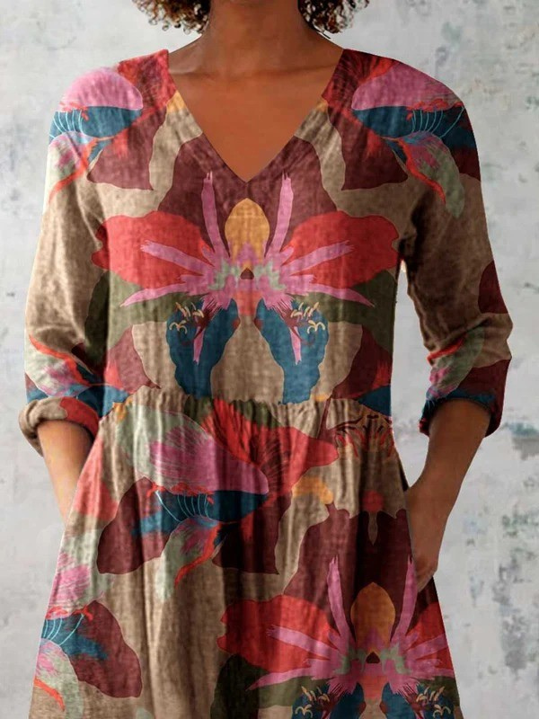 Harmony | Printed V-Neck Longline Top