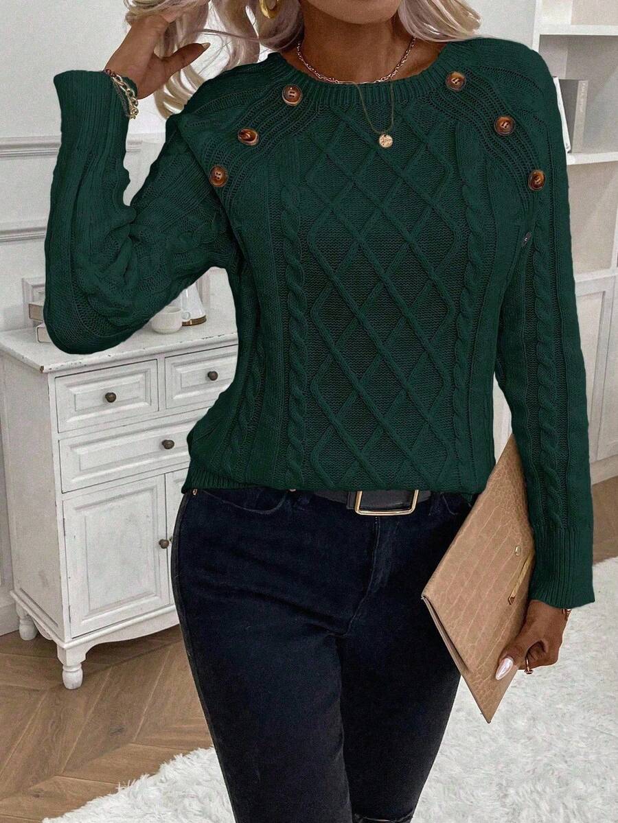 Betsy™ | Button-Detail Cable Jumper