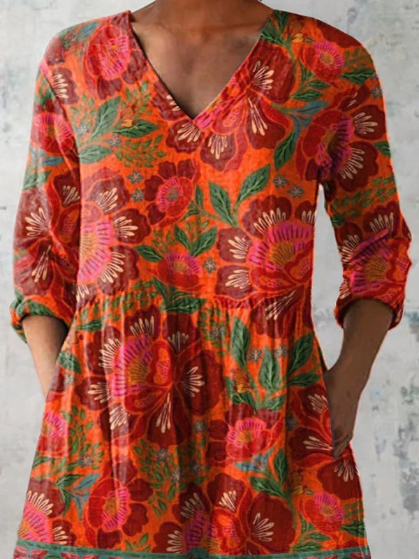 Felicity | Printed V-Neck Longline Top