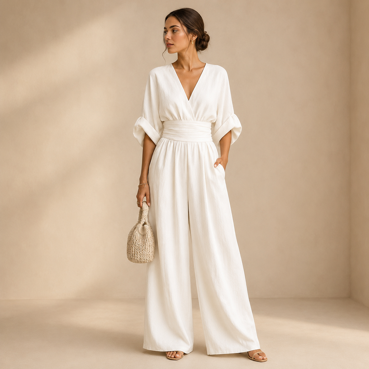 Isabelle | Elegant Wide Leg Jumpsuit