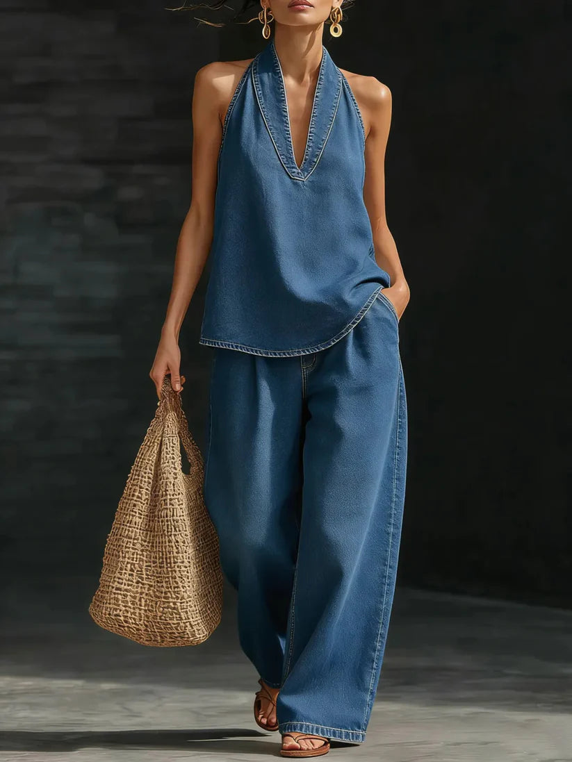 Martina | Long Fluid V-Neck Set