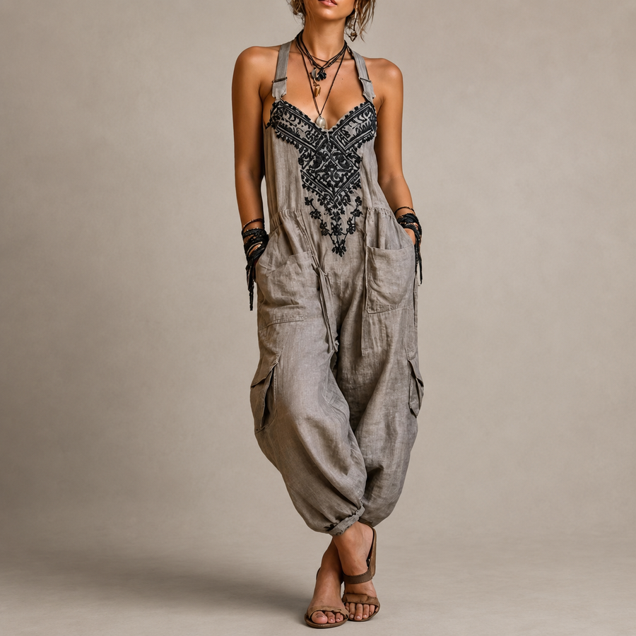 Astrid | Embroidered Bohemian Jumpsuit