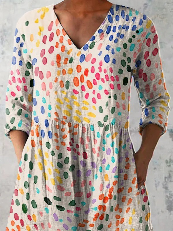Bernadette | Printed V-Neck Longline Top