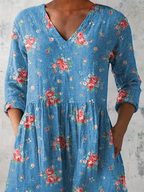 Mabel | Printed V-Neck Longline Top
