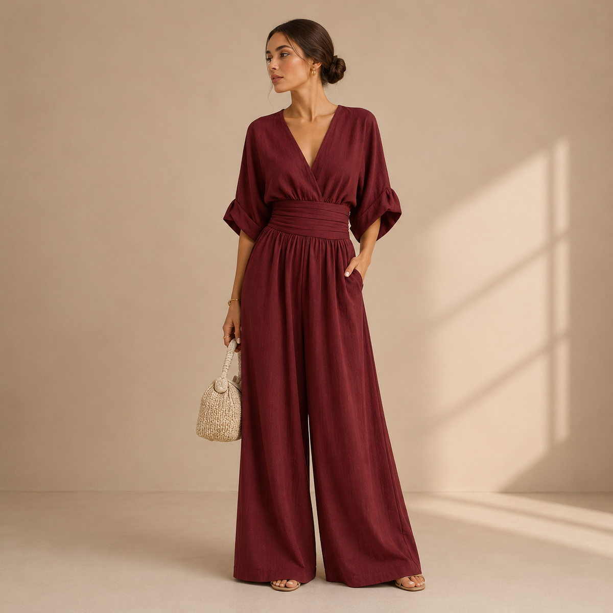 Isabelle | Elegant Wide Leg Jumpsuit