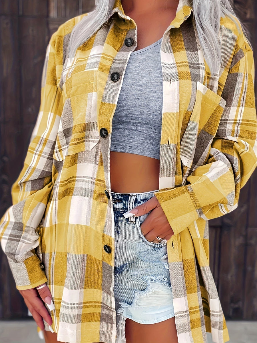 Lyra | Long Sleeve Plaid Overshirt