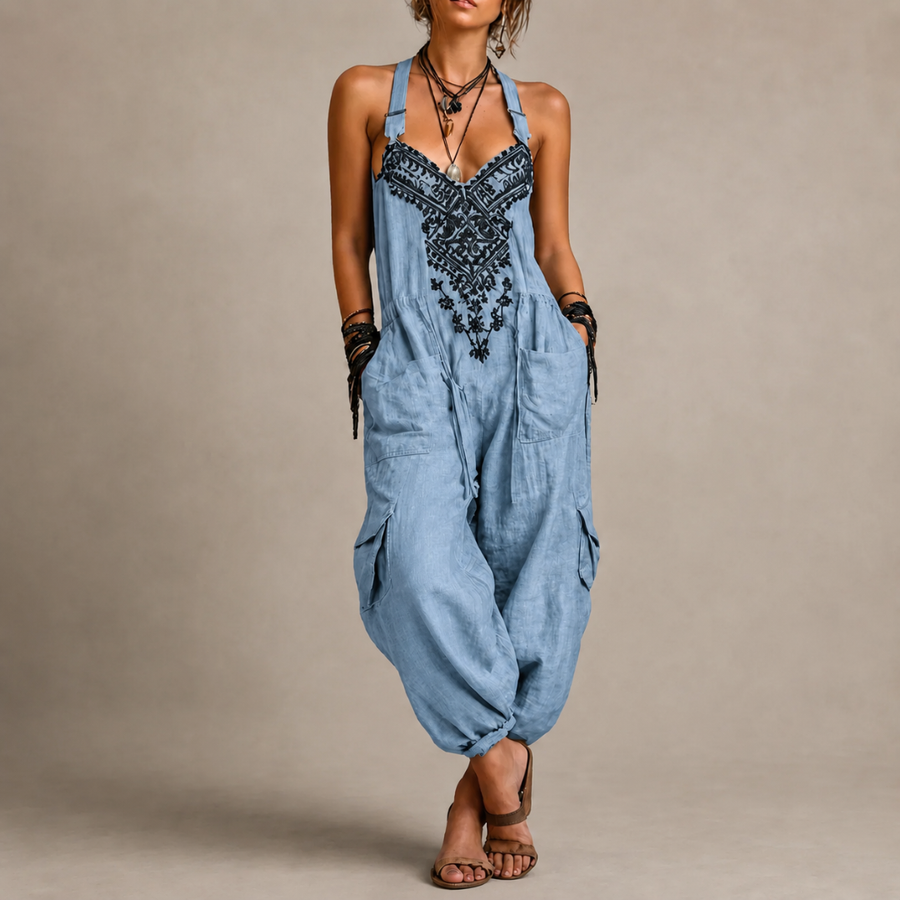 Astrid | Embroidered Bohemian Jumpsuit