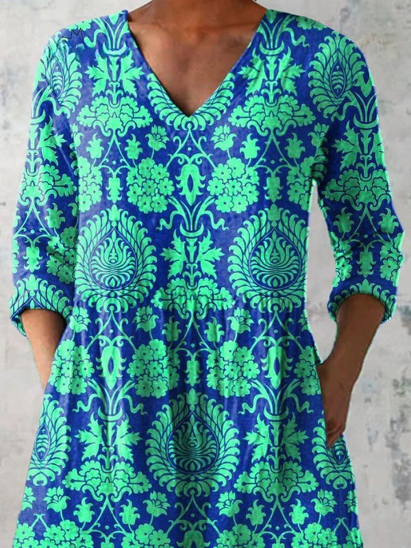 Beatrix | Printed V-Neck Longline Top