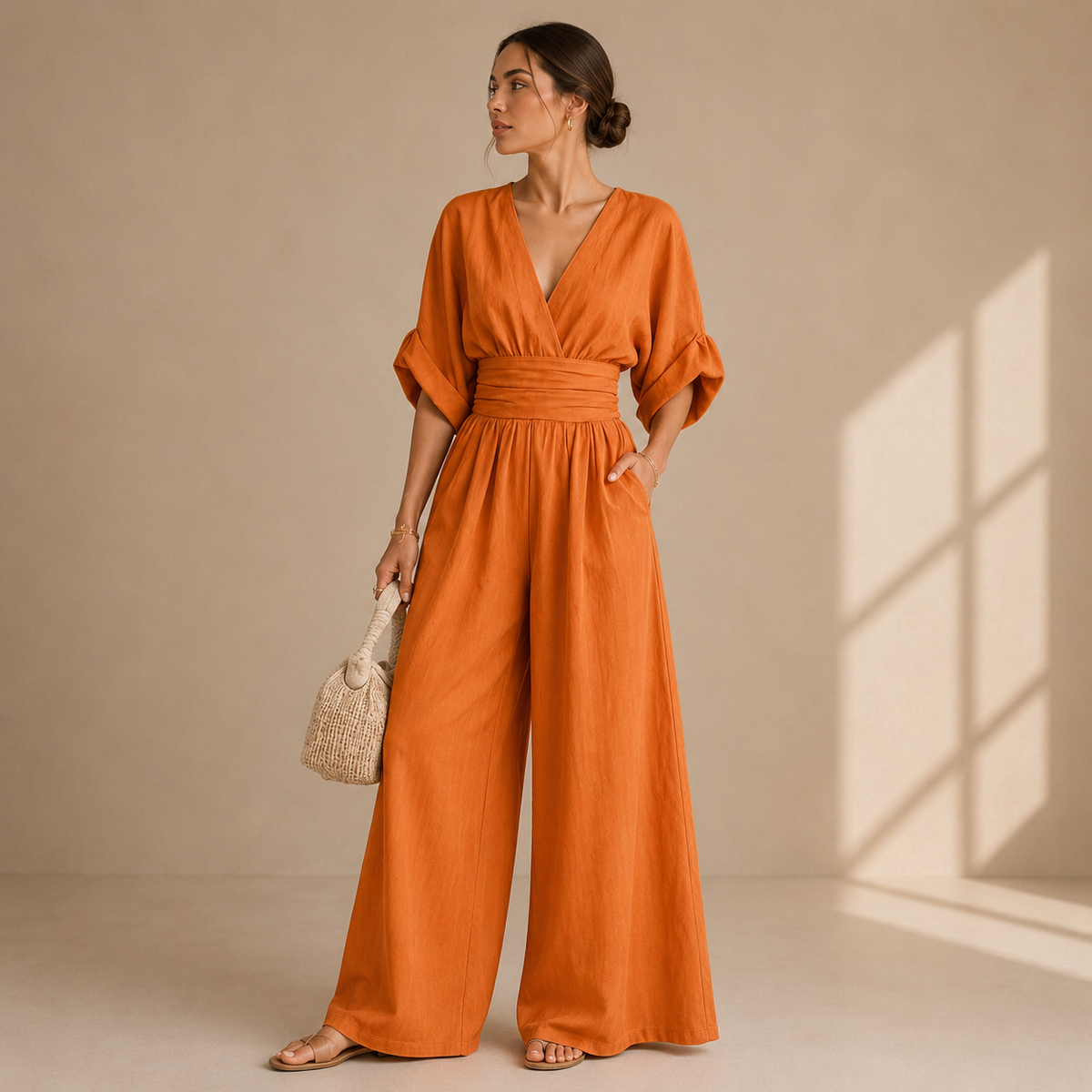Isabelle | Elegant Wide Leg Jumpsuit