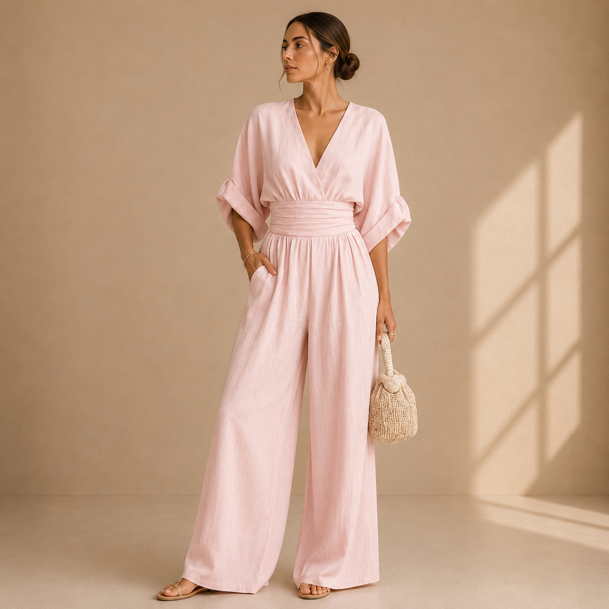 Isabelle | Elegant Wide Leg Jumpsuit