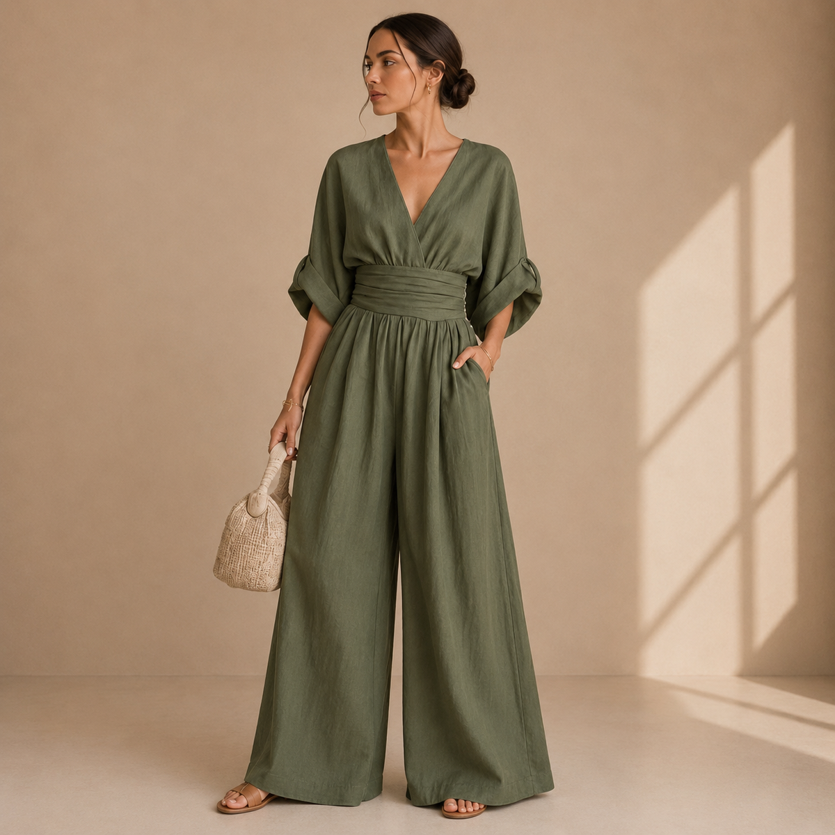 Isabelle | Elegant Wide Leg Jumpsuit