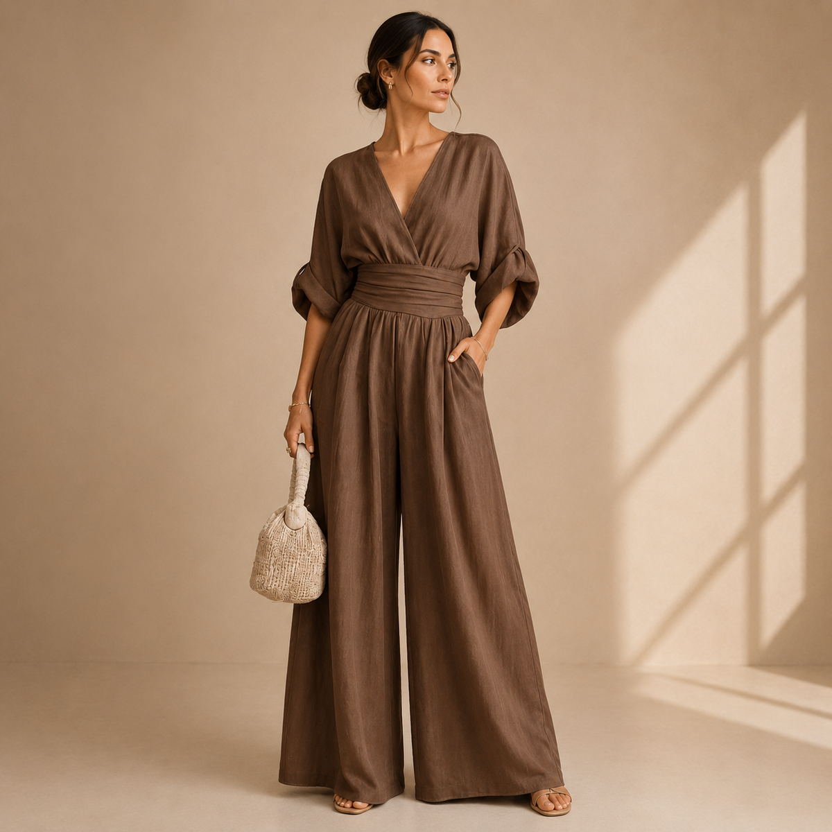 Isabelle | Elegant Wide Leg Jumpsuit