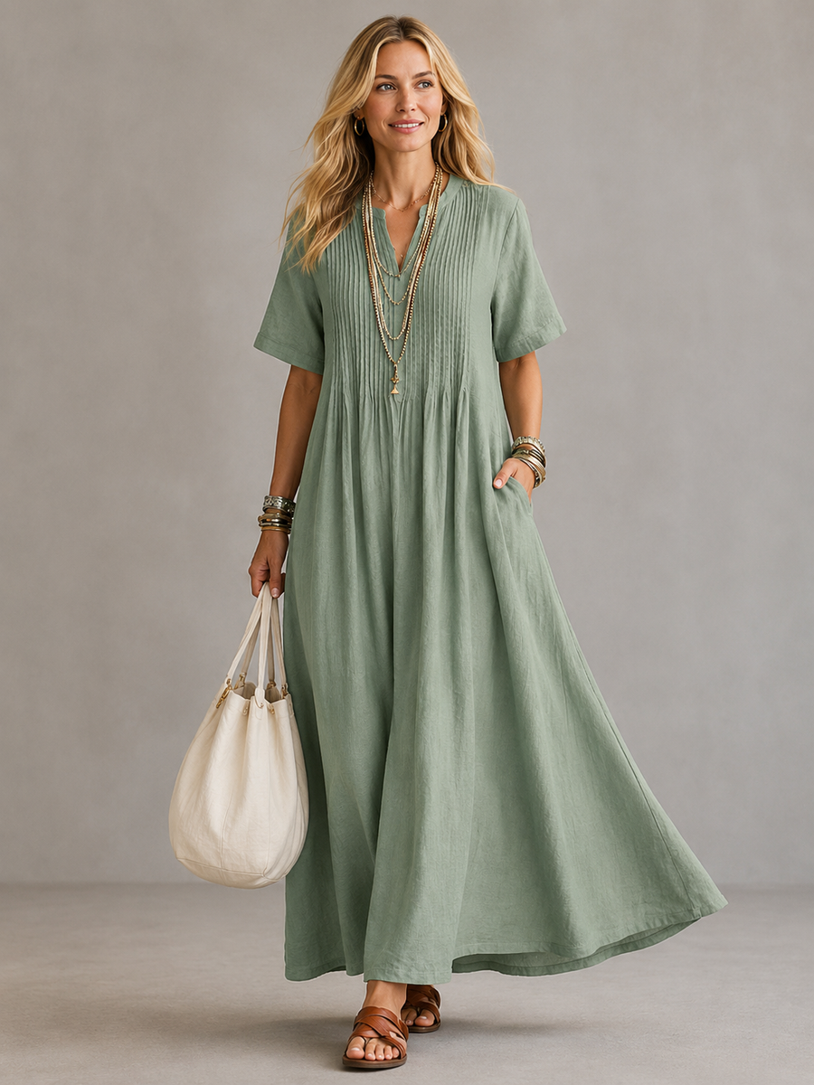 Nathalia Pleated Maxi Dress