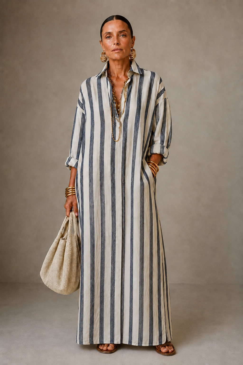 Nadia Relaxed Striped Maxi Dress