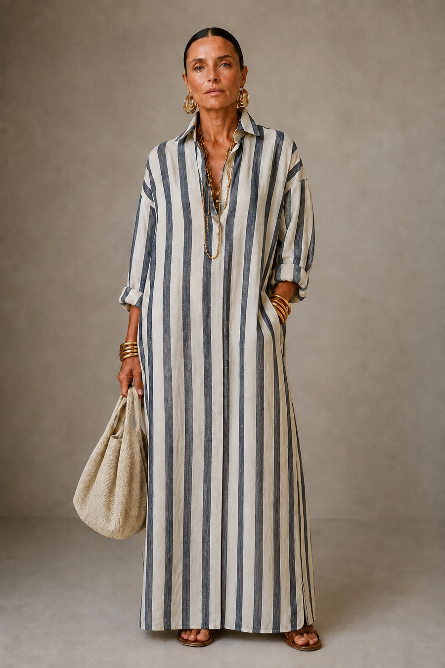 Nadia Relaxed Striped Maxi Dress