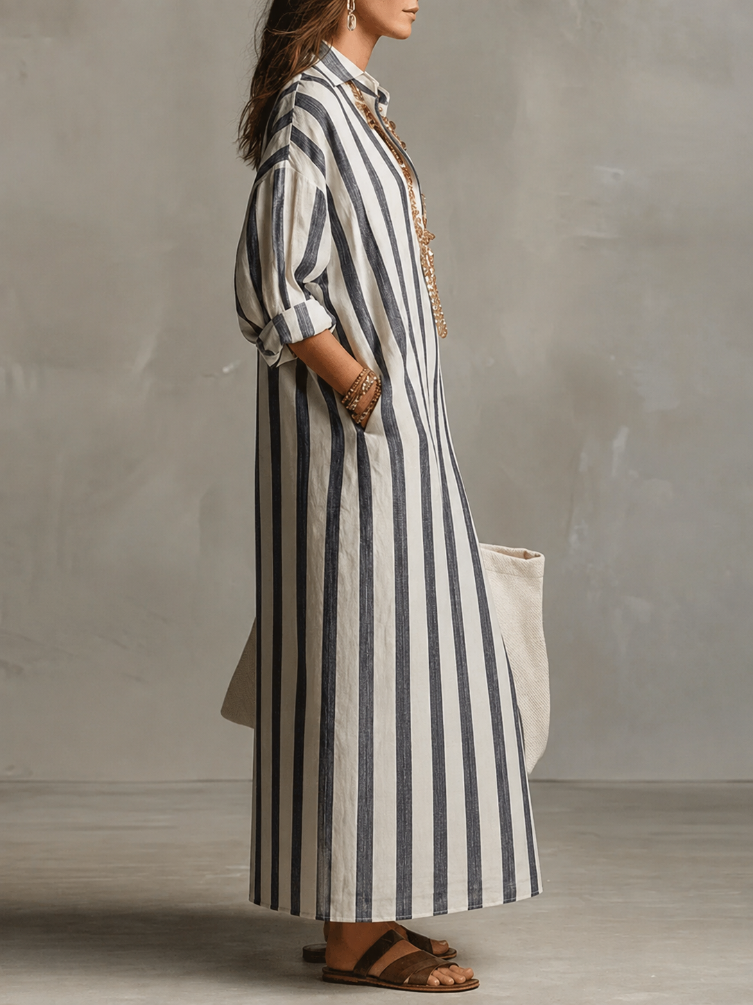 Nadia Relaxed Striped Maxi Dress