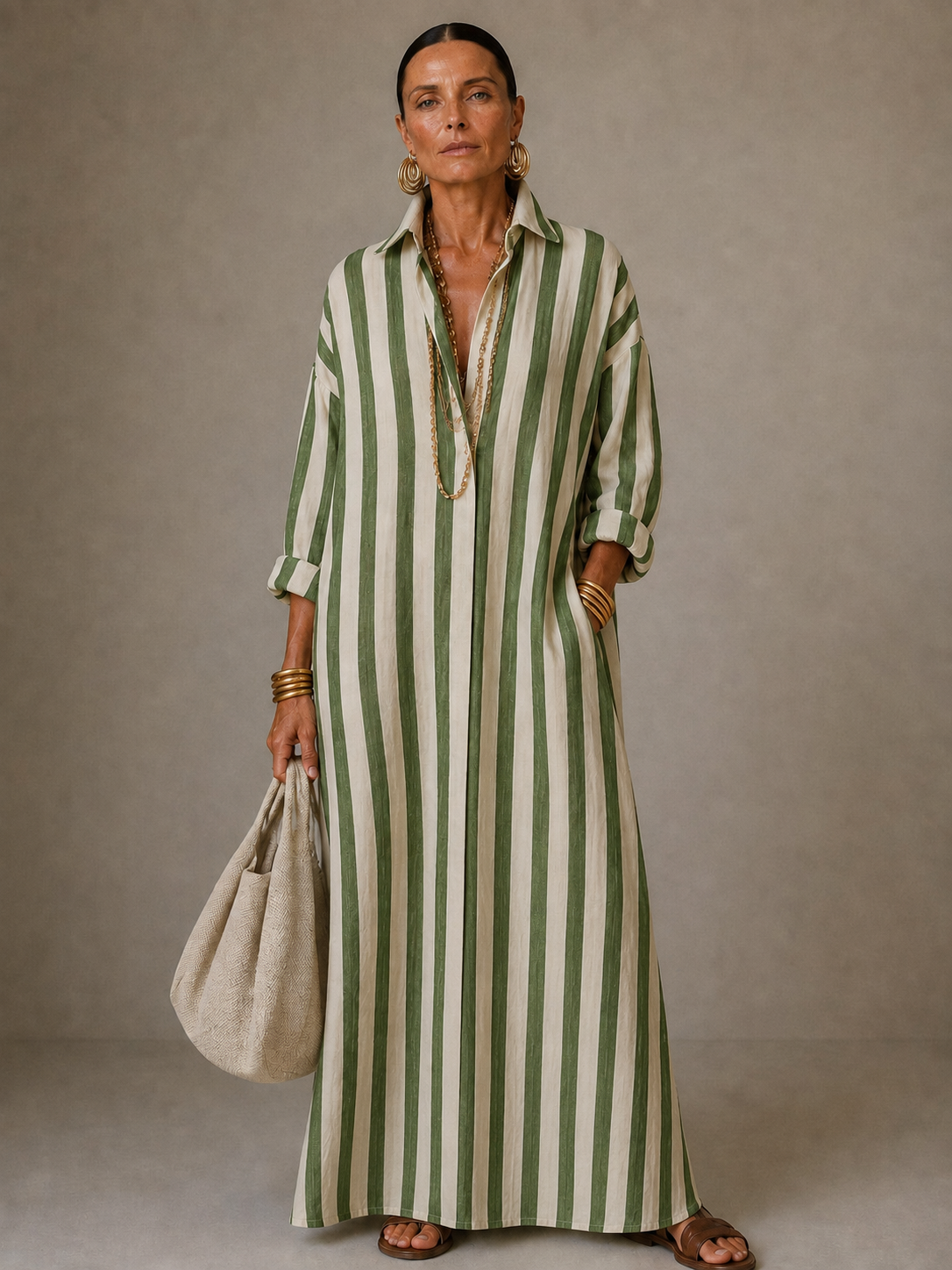 Nadia Relaxed Striped Maxi Dress