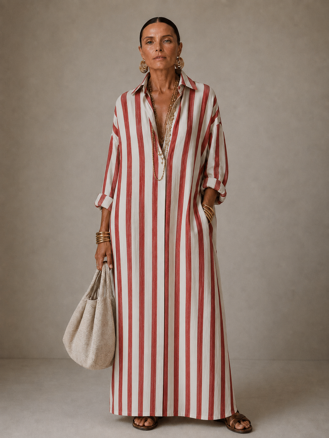 Nadia Relaxed Striped Maxi Dress