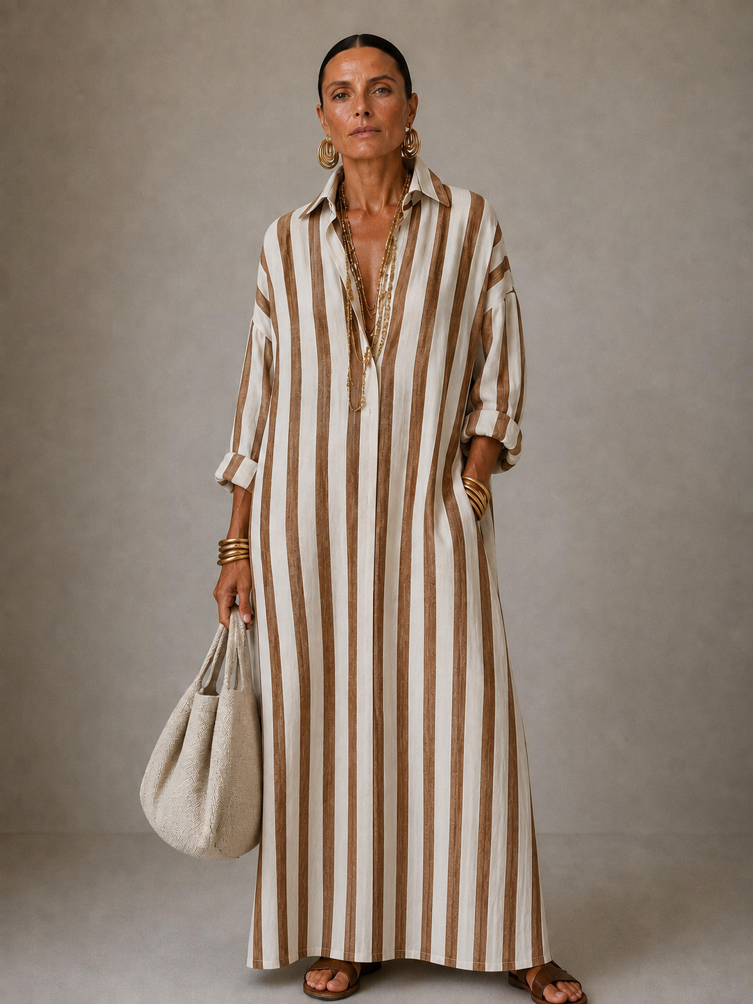 Nadia Relaxed Striped Maxi Dress