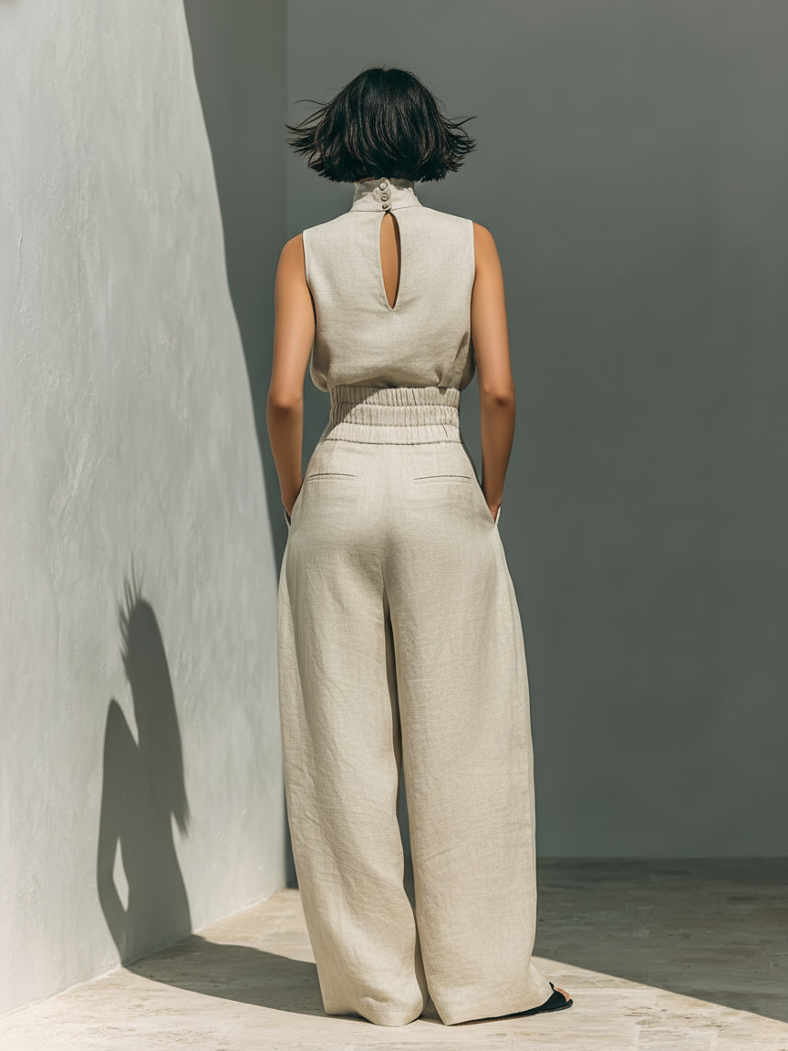 Maria | Elegant Wide Leg Trousers and Top Set
