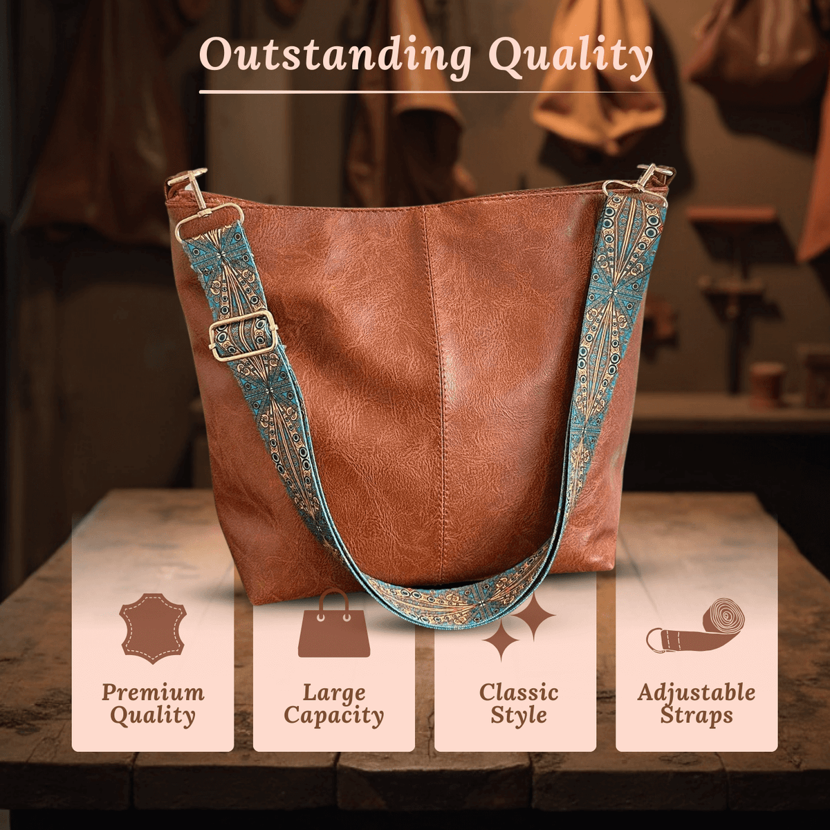 Alba Textured Shoulder Bag