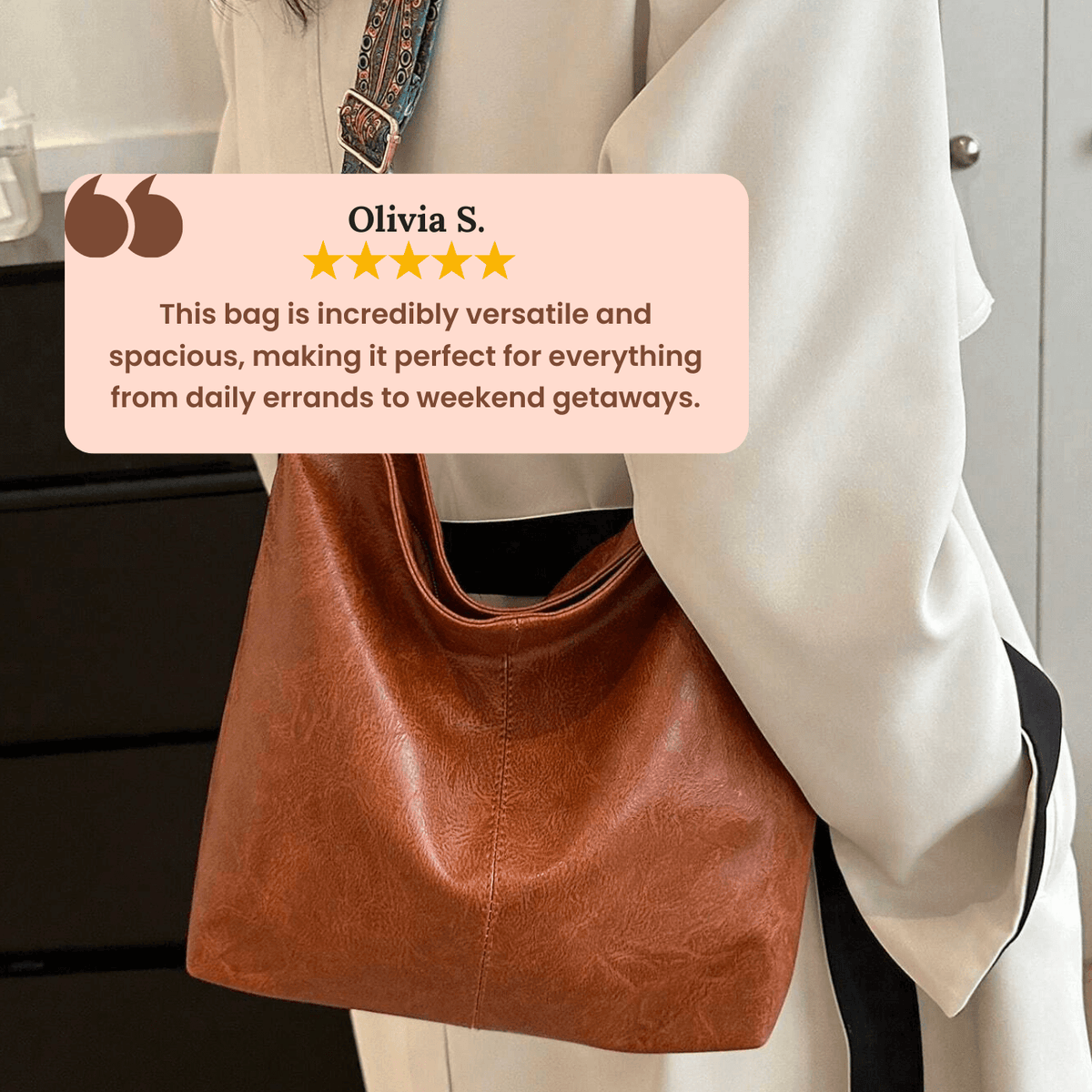 Alba Textured Shoulder Bag
