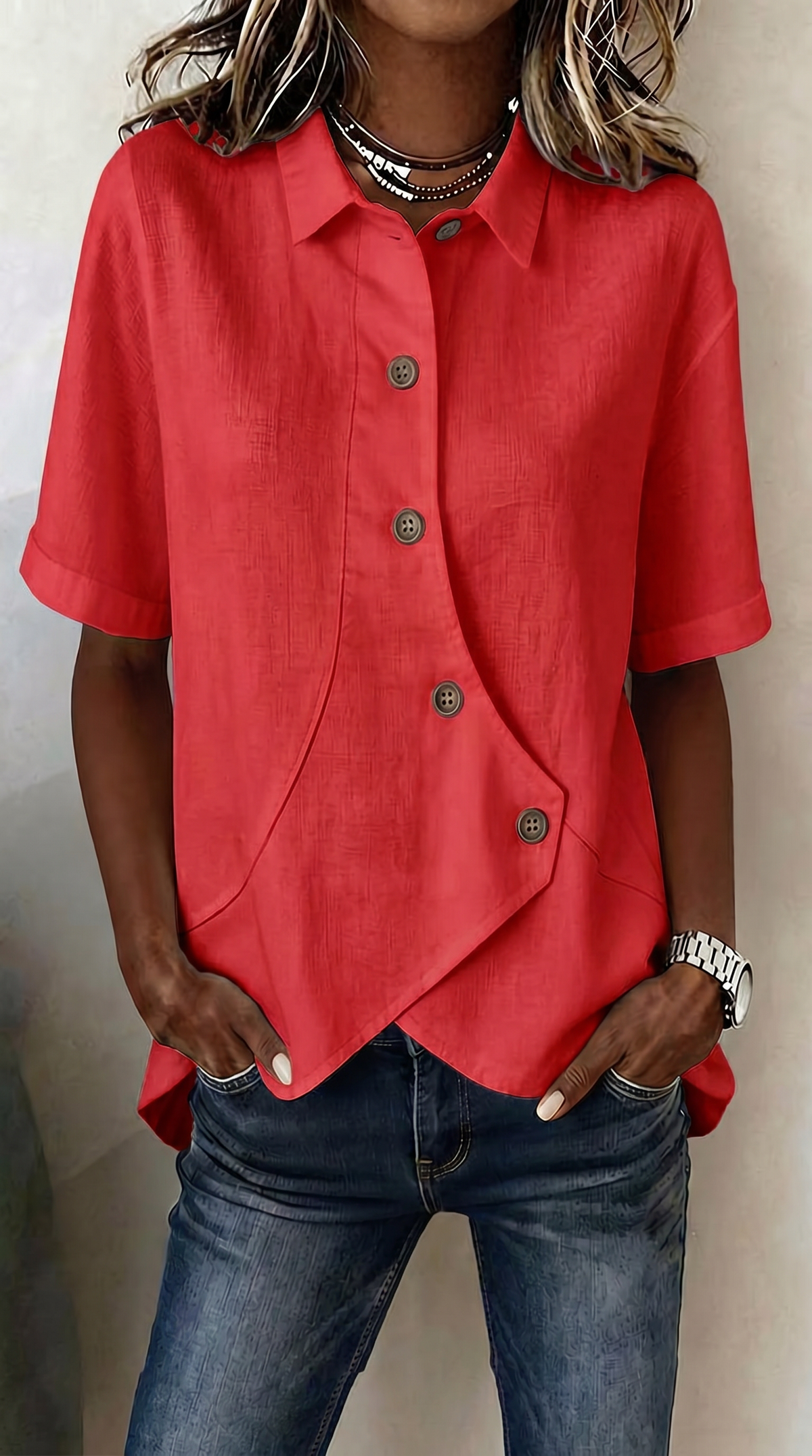 Elara Relaxed Linen-Blend Shirt